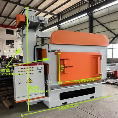 Op maat gemaakte Q3210 Meerdere kleuren Crawler Belt Shot Blasting Machine voor kleine smederijen