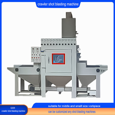 2.0-2.8 t/h Productiepercentage Rubber Crawler Type Shot Blasting Machine voor kleine gietstukken