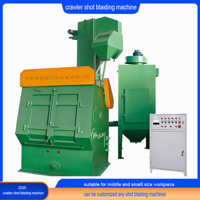 2.0-2.8 t/h Productiepercentage Rubber Crawler Type Shot Blasting Machine voor kleine gietstukken