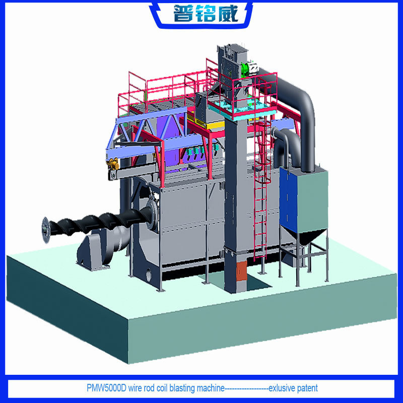 Kleurrijke blauwe en groene kleur Draadstaaf Shot Blasting Machine