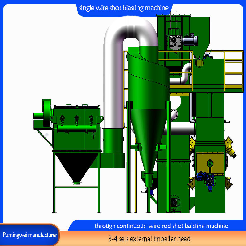Online coil rod shot blasting machine voor koud kop staal De maximale diameter 130mm