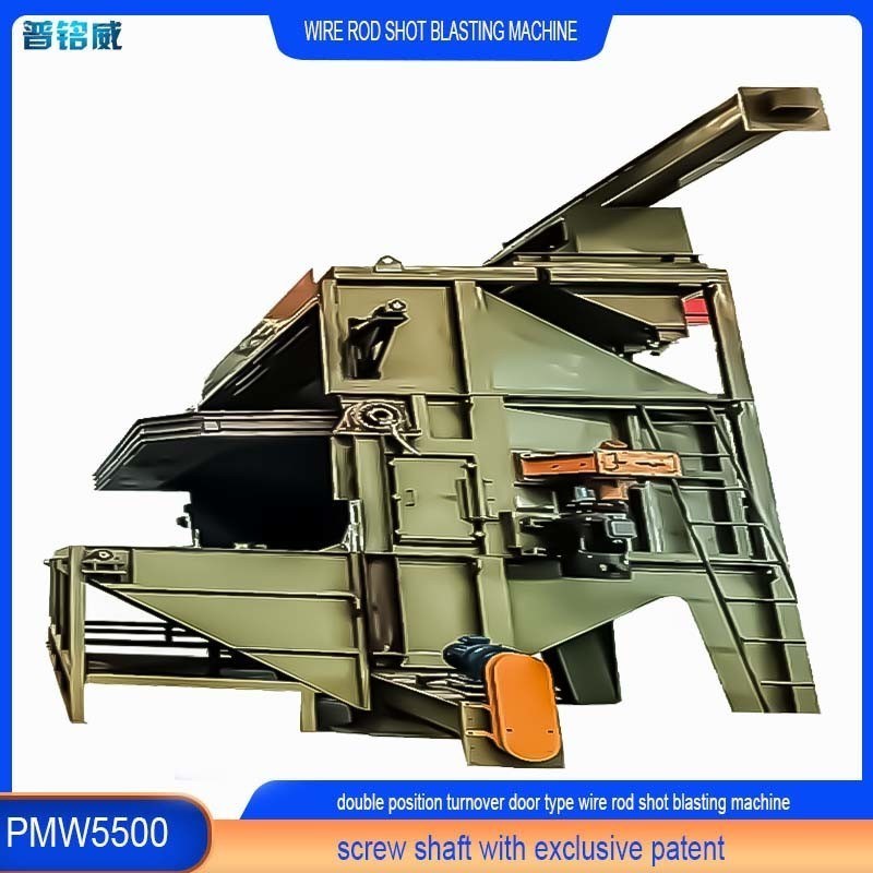 30kw/set Dual Position Wire Rod Coil Shot Blasting Machine met draaiende deur PMW5500