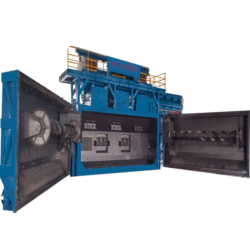 Dubbele positie hangend type Cantilever Mandrels Draadstaaf spoel Shot Blasting Machine