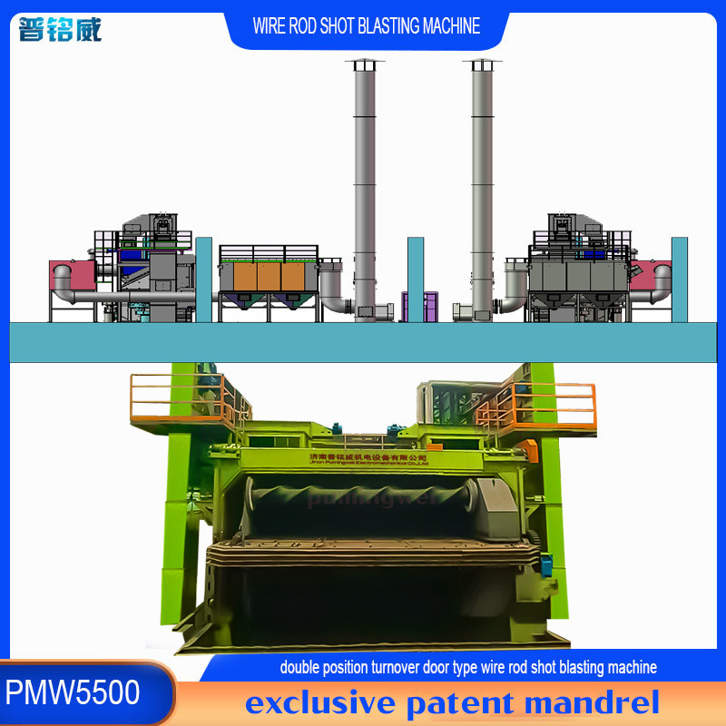 Geavanceerde Wire Rod Coil Shot Blasting Machine met hoge zuiverheid en 30kw/set vermogen