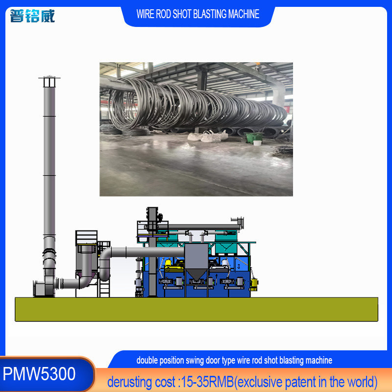 Hoog zuiverheids PMW5300 Perfecte verouderingsbestand draadstaaf spoel Shot Blasting Machine