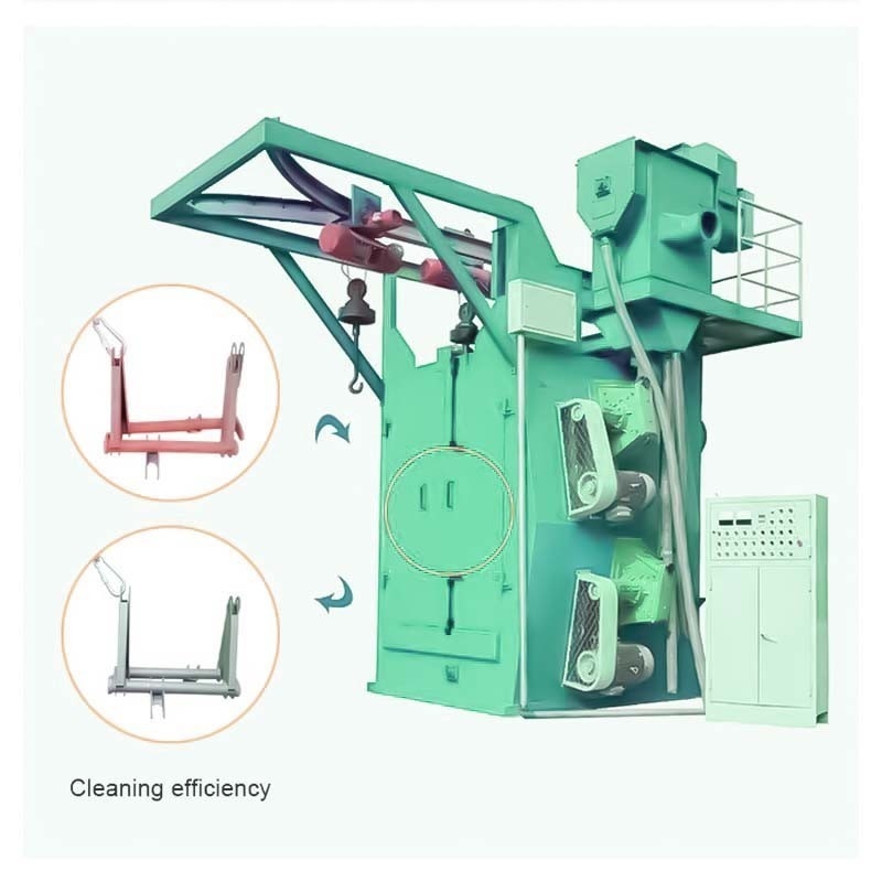 Crawler Abrator voor Steady Y Track Automatic Hook Spinner Hanger Shot Blasting Machine