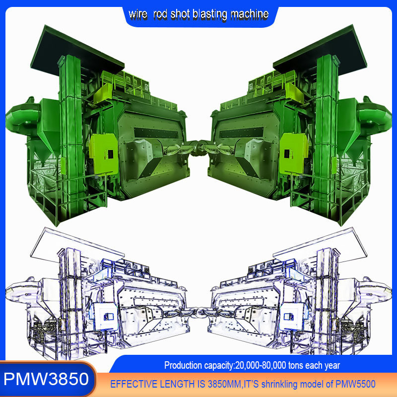 Wire Rod Coil Shot Blasting Machine met een productiecyclus en een laadcapaciteit van 2500 kg