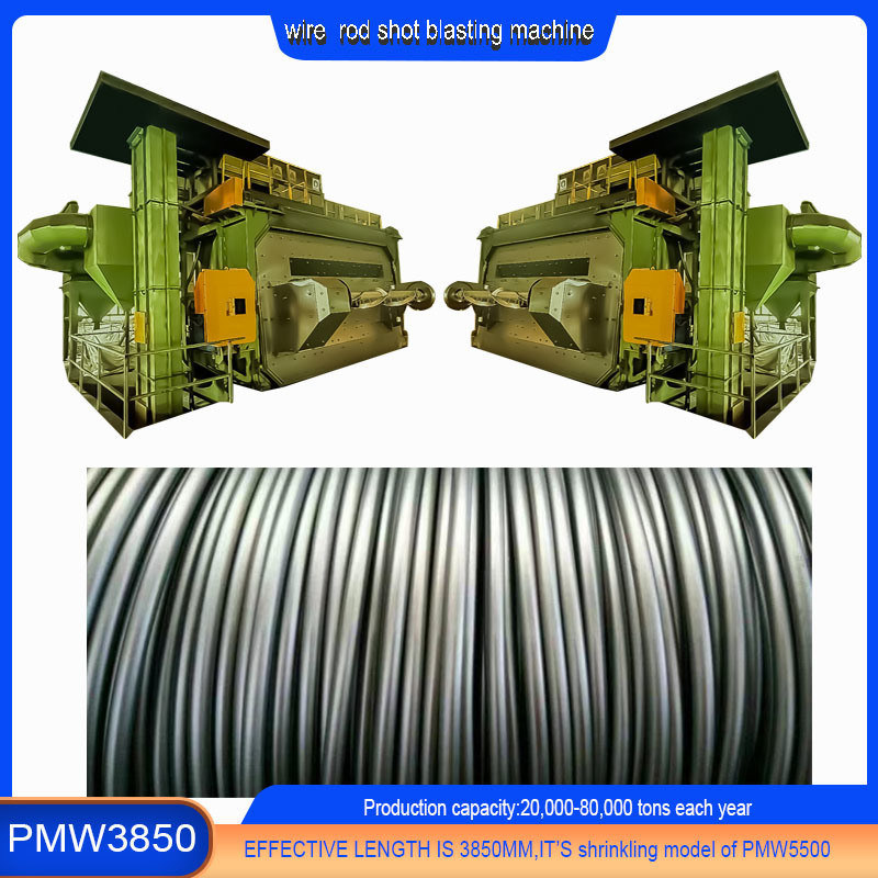 Wire Rod Coil Shot Blasting Machine PMW3850 voor het ontkalken van lasdraad binnen PMW3850