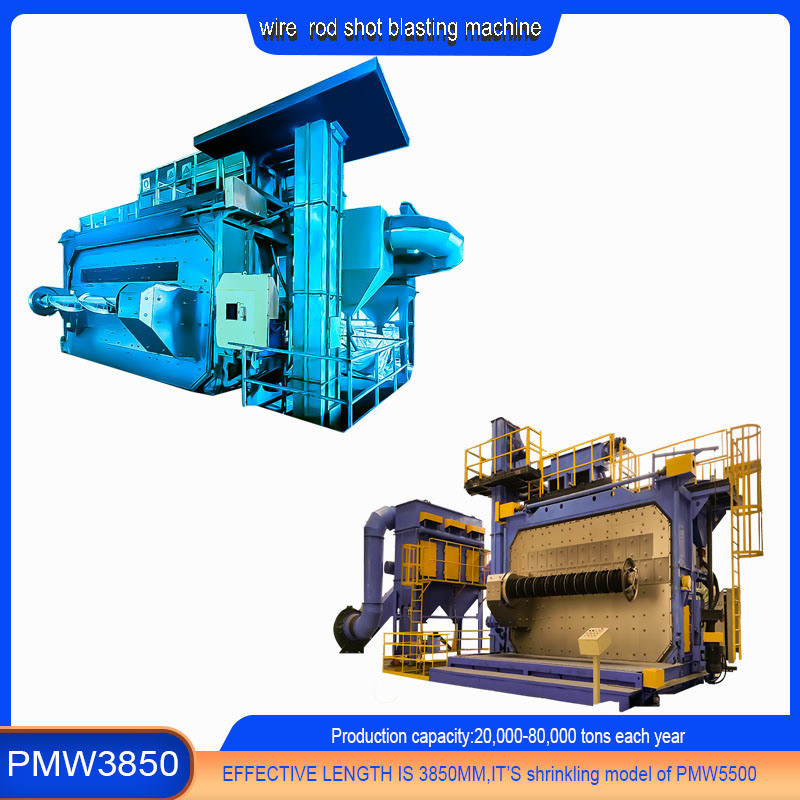PMW 5500 Custom Turnover Door Type Descaling Equipment Draadstaaf Spiraal Shot Blasting Machine