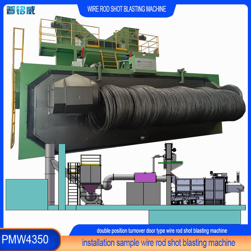 Revolutie Doortype Draadstaaf Spiraal Shot Blasting Machine met After-Sales Service