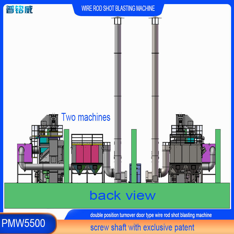 30kw/set Impeller Head Power Pmw 5500 Draadstaaf Shot Blasting Machine 8 Blast Wheels