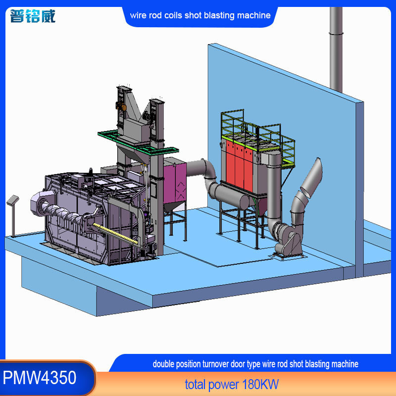 30 kW enkelvoudige blaaswiel draadstaaf spoel schot blaasmachine met aanpasbare opties