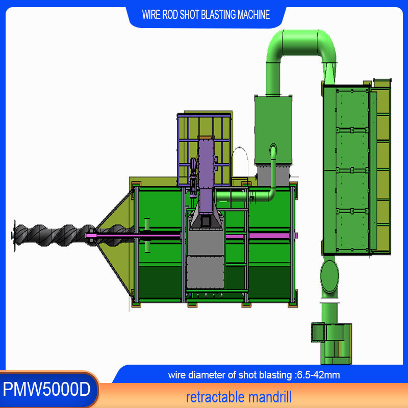 2-4 spoelen per uur Productie Soepel werk Wire Rod Coil Shot Blasting Machine