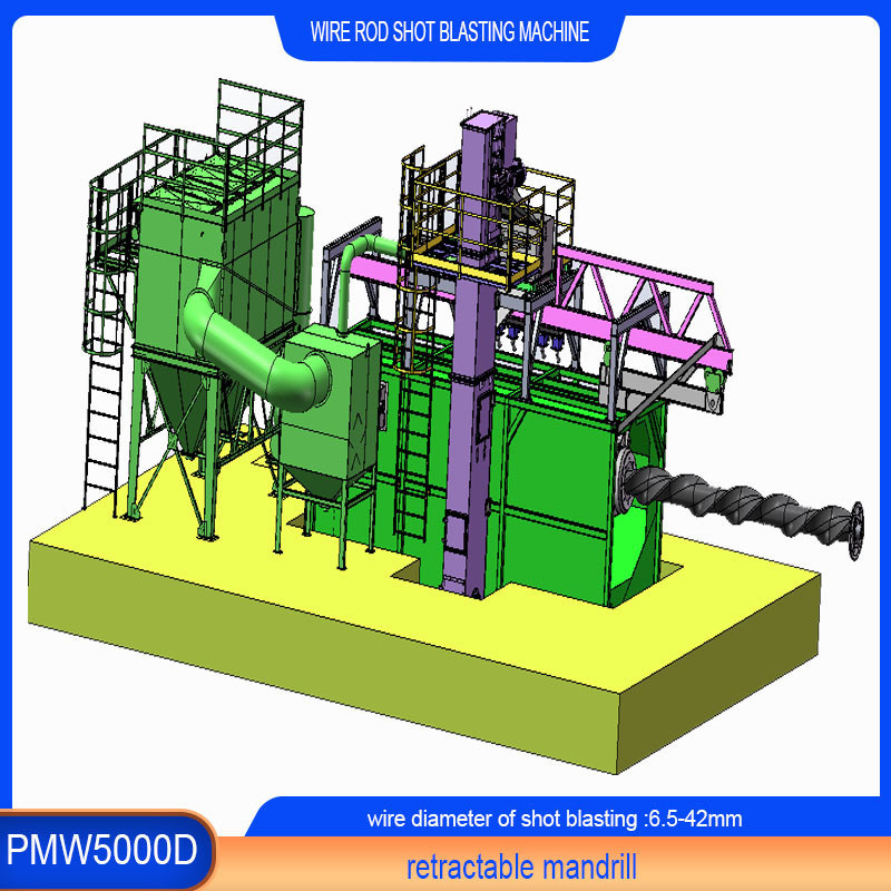 Elektrische brandstofdraadstaaf spoel Shot Blasting Machine met 30kw/set impeller hoofd vermogen