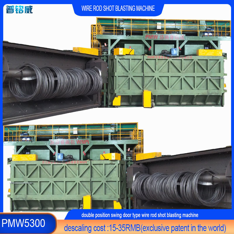 PMW5300 Wire Rod Coils Shot Blasting Machine voor het ontleden en reinigen van draadoppervlak