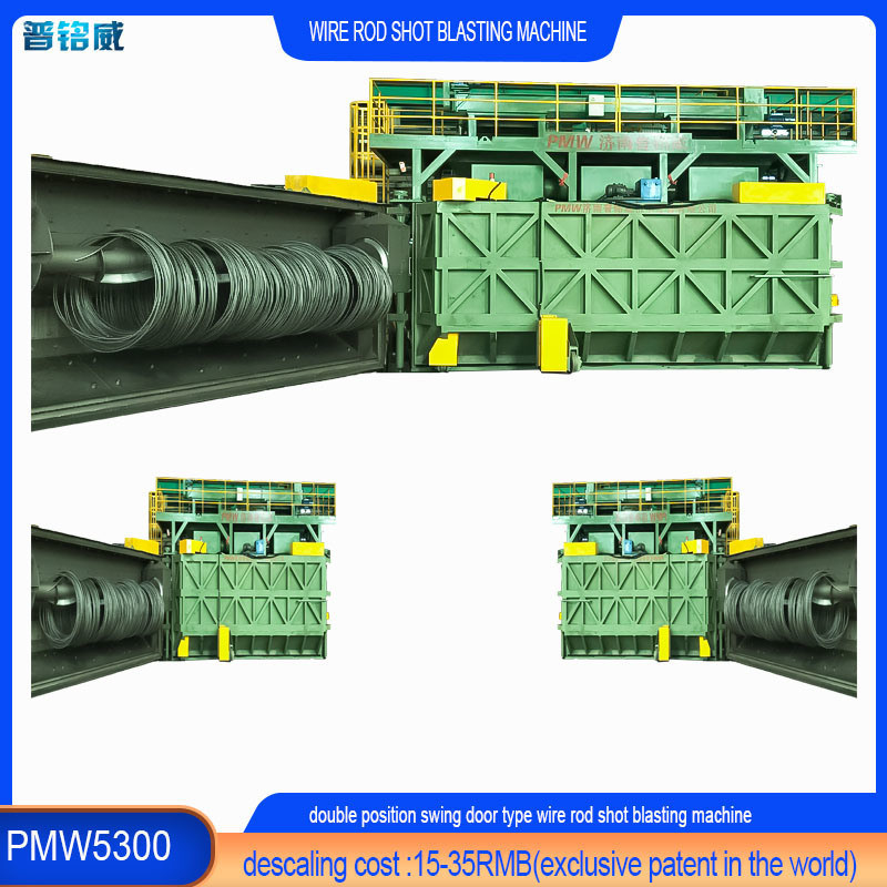 Highly Wire Rod Coils Shot Blasting Machine met 7 Blast Wheel Machines 16,8*12,4*5,8m