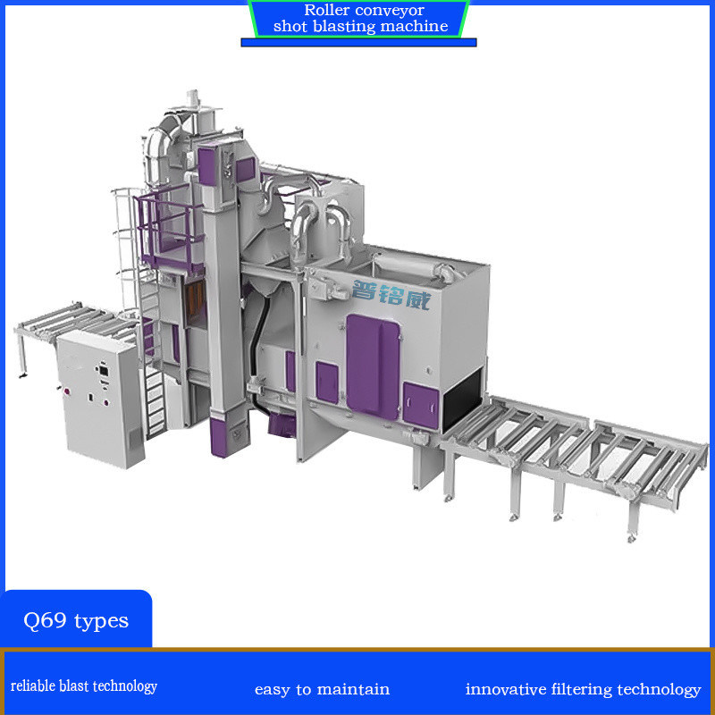 Q69-serie Rolconveyor Shot Blasting Cleaning Machine voor profielen gemakkelijk te bedienen
