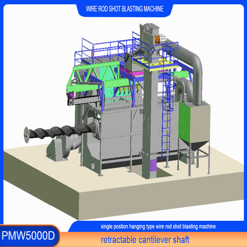Elektrische spoelstaaf schot blaasmachine 6,5-42 mm met 2-4 spoelen per uur Efficiëntie
