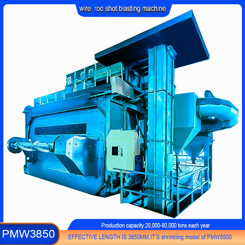 High Cleanliness Coil Rod Shot Blasting Machine 8-42 mm voor aangepaste draaddiameter