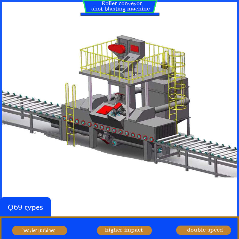 Crawler Abrator H Beam Rol Conveyor Shot Blasting Machine voor de bouwindustrie