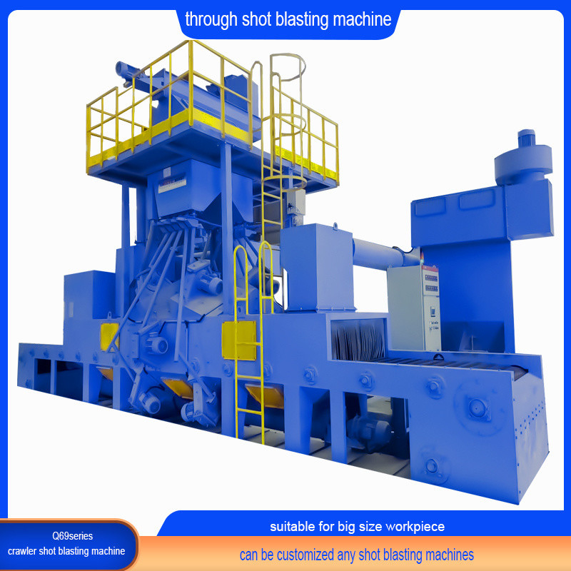 Staalconstructieonderdelen Roll Conveying Shot Blasting Machine voor op maat gemaakte productie