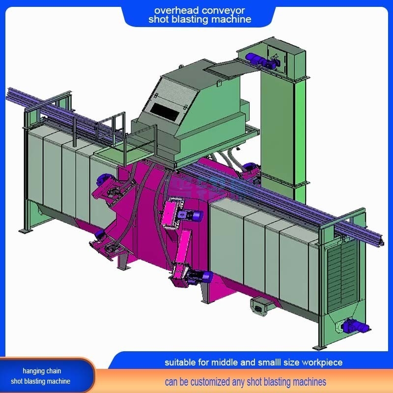 Overhead monorail met meerdere haakjes