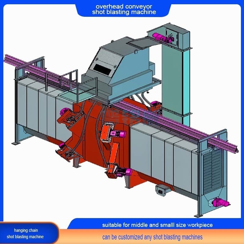 Automatische lange levensduur overhead monorail vervoerband schot blaasmachine voor de eisen