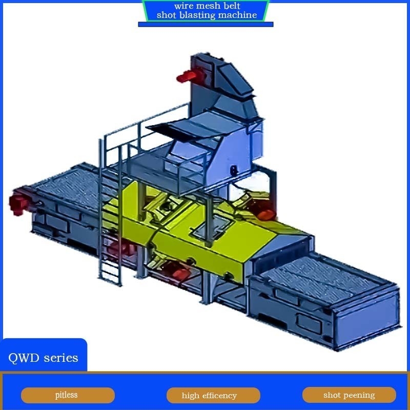4 Blast Wheel Draad Mesh Gordel Conveyor Shot Blasting Machine Reiniging Dunne wanden Metalen