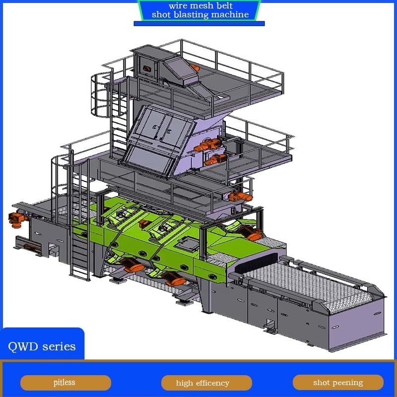 Pumingwei maatwerk draadnetband vervoerband Shot Blasting Machine voor dunne muren