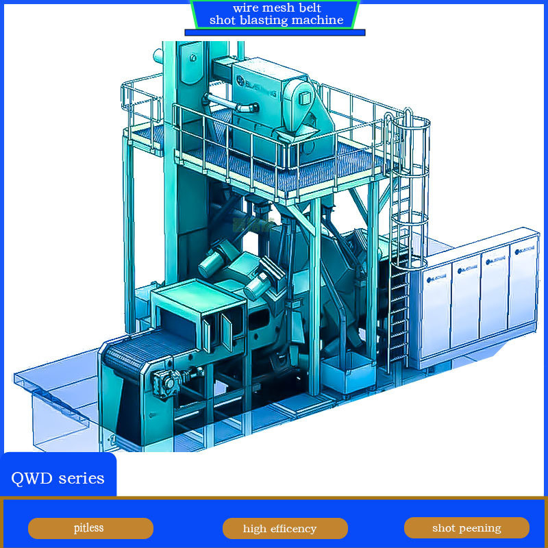 Elektrische crawler-abrator voor niet-derzige gietstukken Draadnetgordel Shot Blasting System