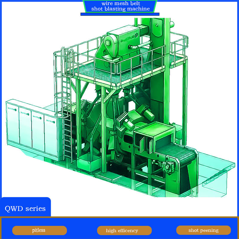 Qwd 80 Wire Mesh Shot Blaster geautomatiseerd en efficiënt ontworpen voor de productielijn