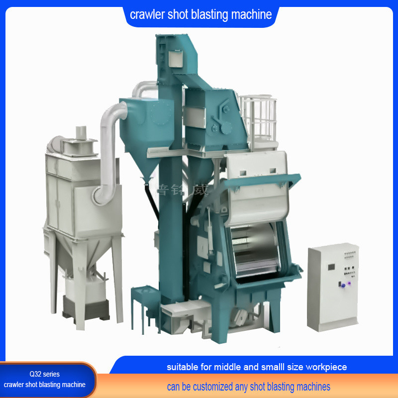Niet-fragiele onderdelen Timble rubber belt Shot Blasting Machine voor zware toepassingen