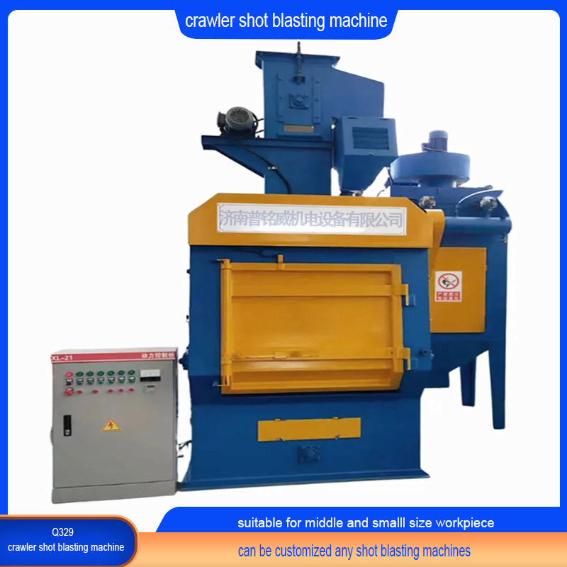 2.0-2.8 t/h Productiepercentage Rubber Crawler Type Shot Blasting Machine voor kleine gietstukken
